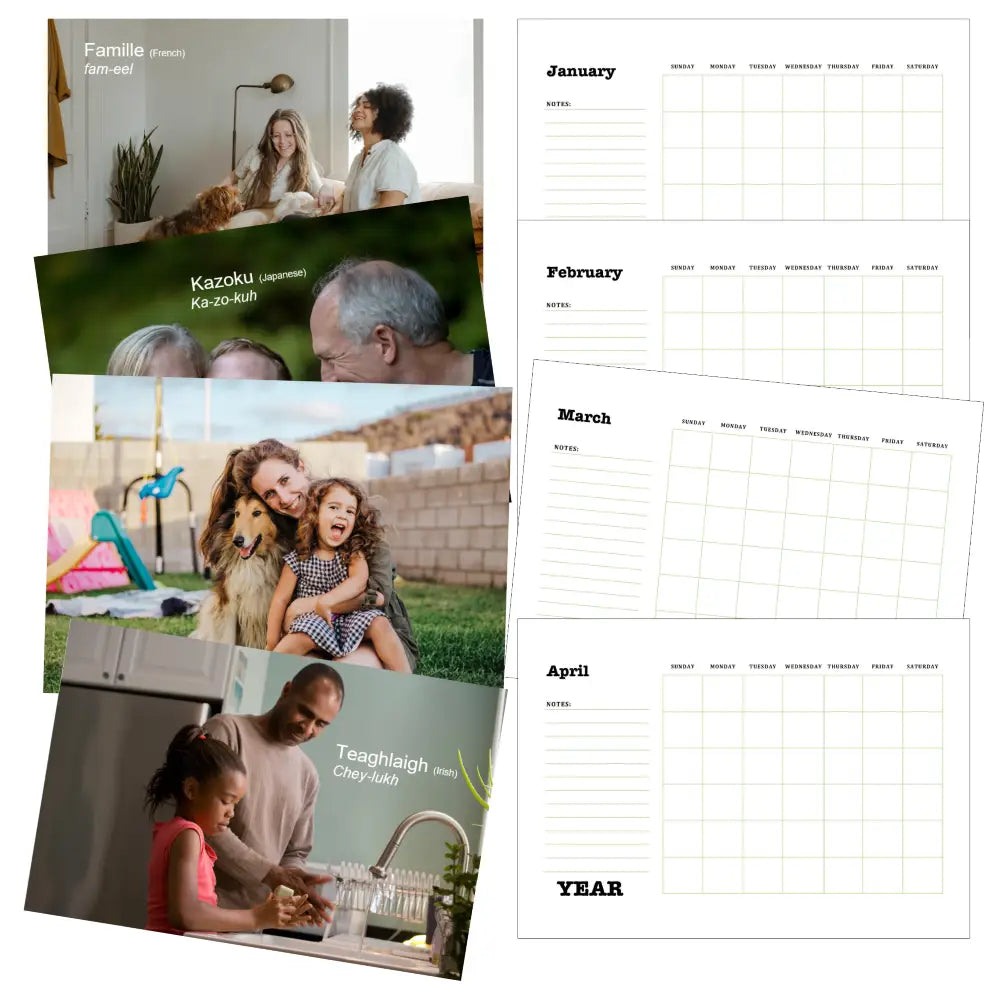 Family is Everything Printable Calendar PLR