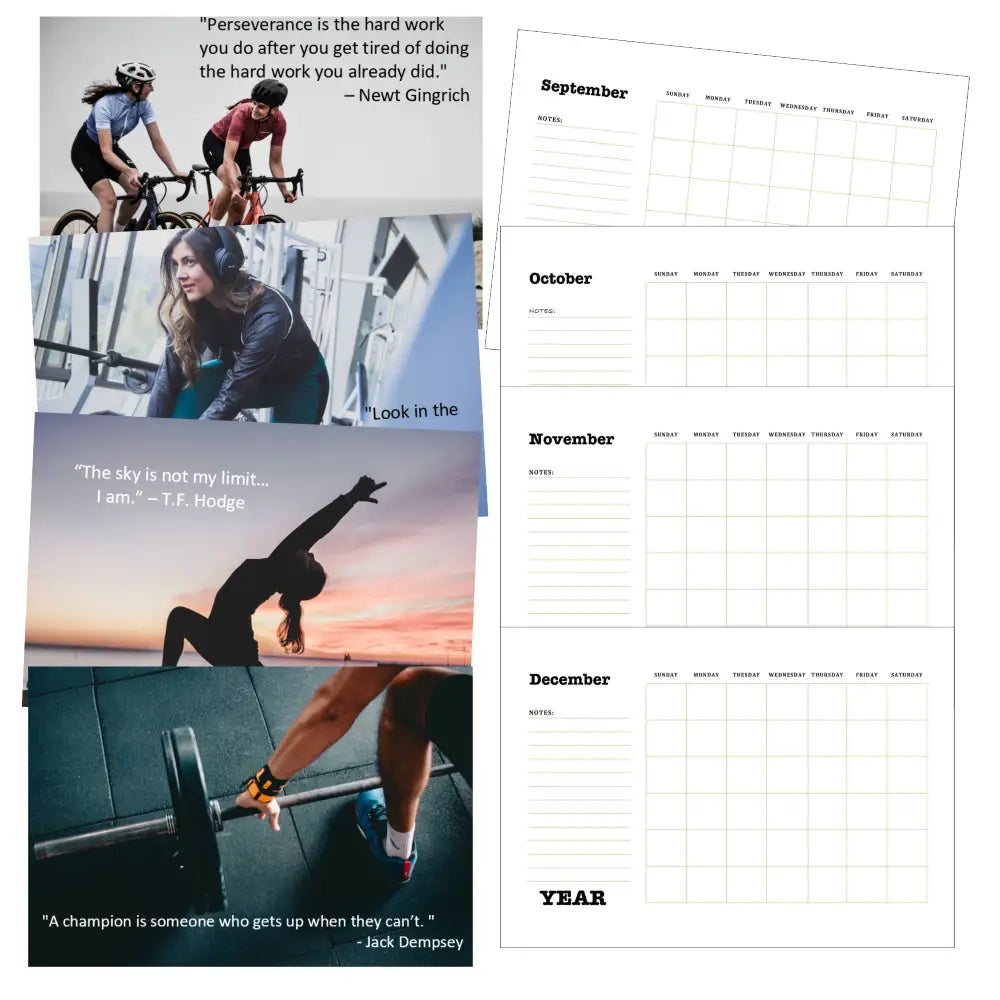 fitness goals calendar plr