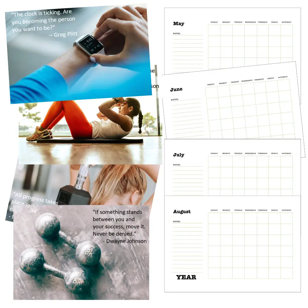 fitness goals calendar plr