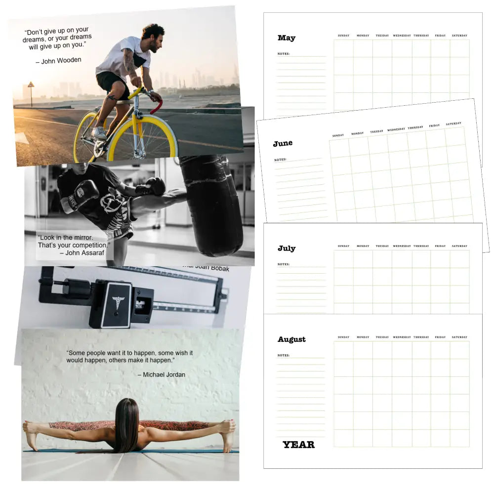 Fitness Goals Printable Calendar PLR