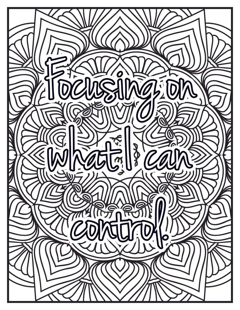 Focusing On What I Can Control Self-Improvement Plr Coloring Page - Inspirational Content With