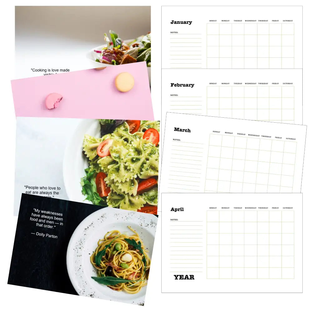 Food is Life Printable Calendar PLR