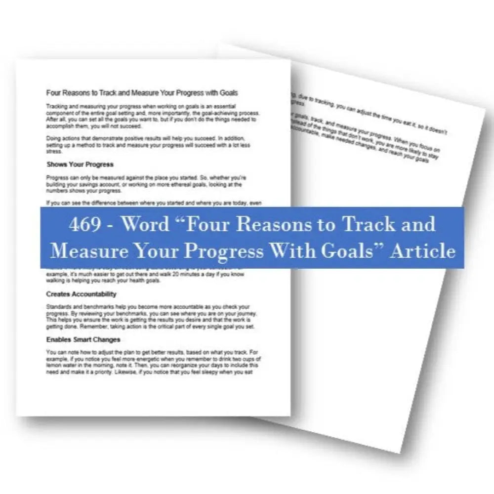 four reasons to track and measure your progress with goals plr article