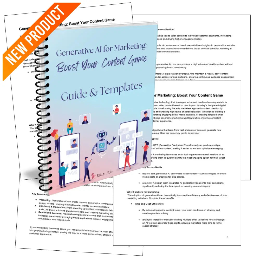 Generative AI for Marketing Guide + Templates Business Templates
