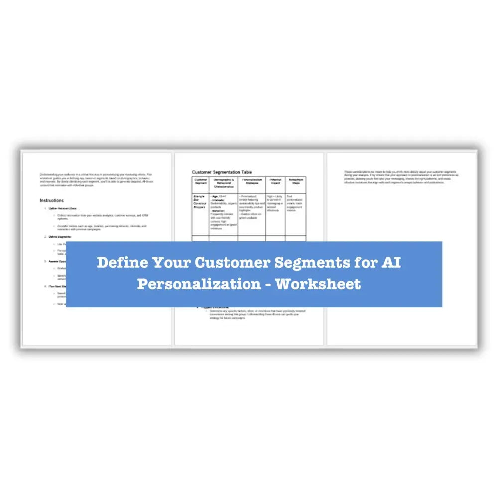 Generative AI for Marketing Guide + Templates Business Templates