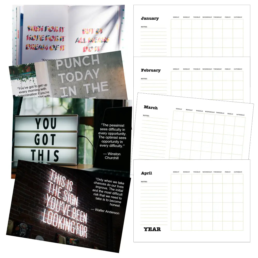 get motivated printable calendar plr