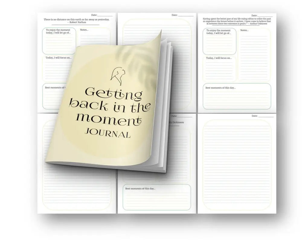 Getting Back In The Moment Printable Journal With Private Label Rights Plr Journals