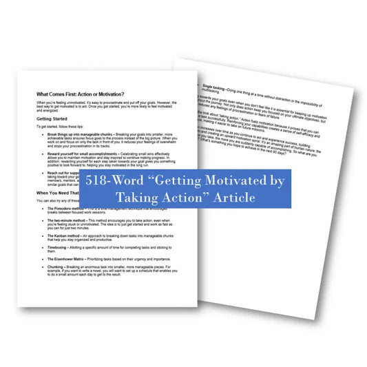 Getting motivated by taking action plr article