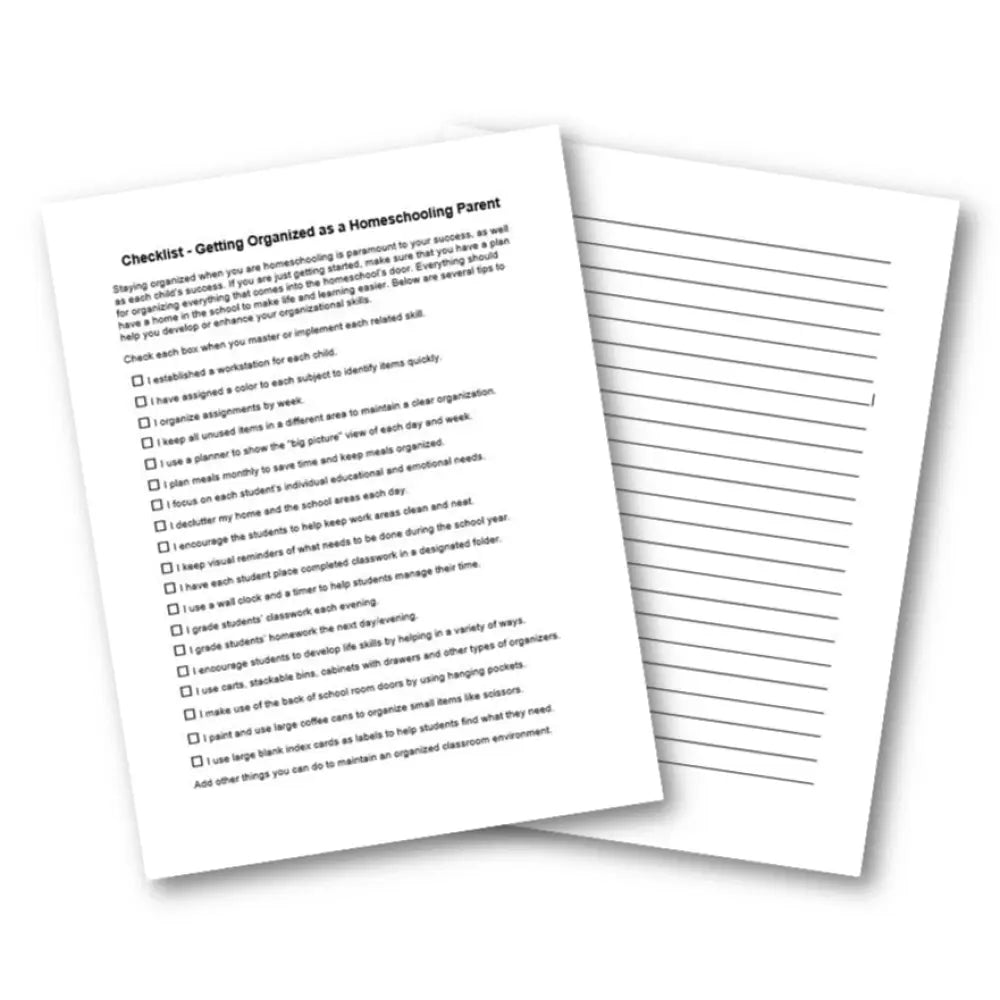Getting organized as a home schooling parent ckl plr