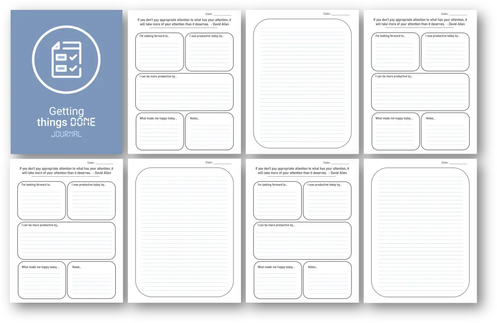 getting things done plr journal