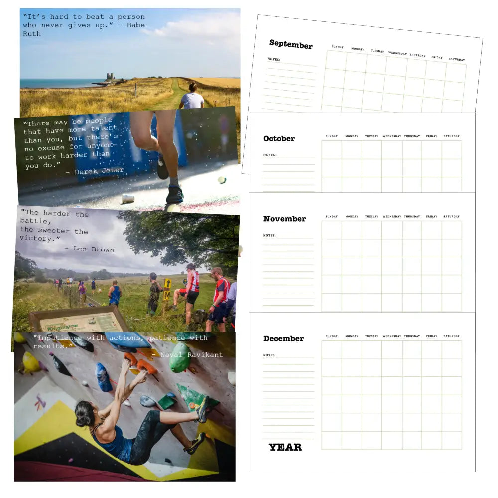 going the distance motivational plr calendar