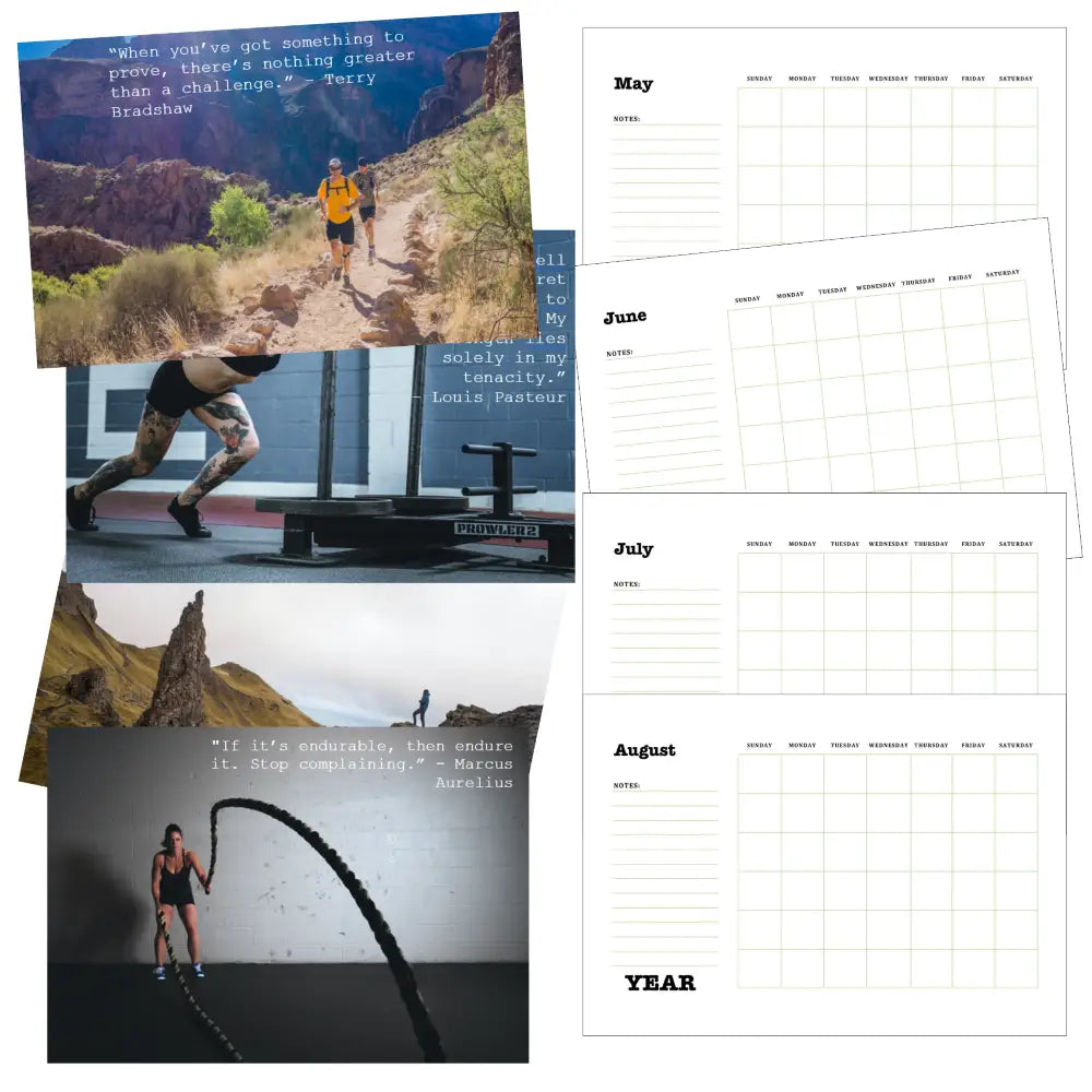 going the distance motivational plr calendar