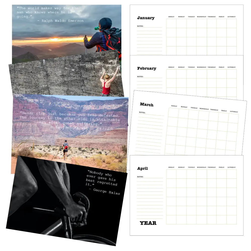 going the distance motivational plr calendar