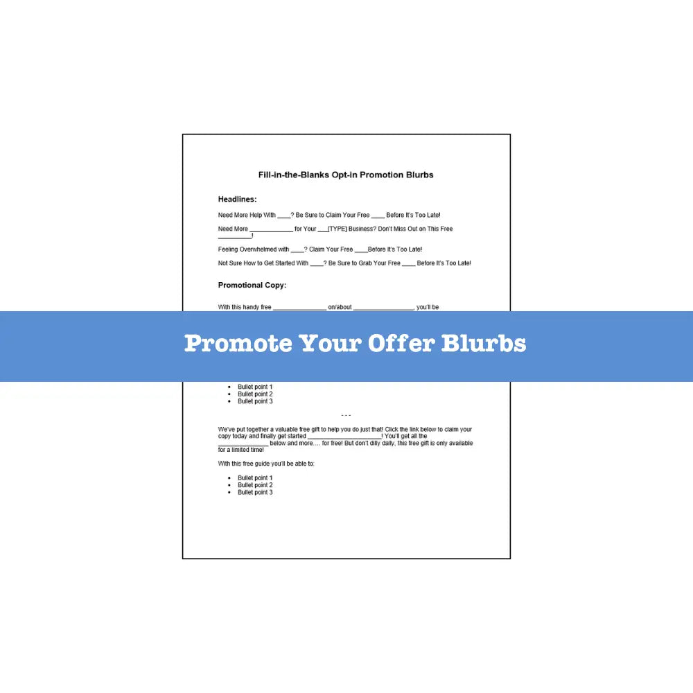 On Sale - High Value Free Offer Templates (With Plr)