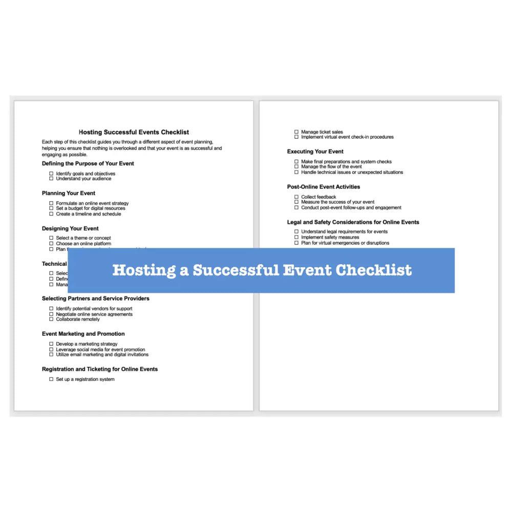Hosting Business Events Templates + Guide With Plr Rights