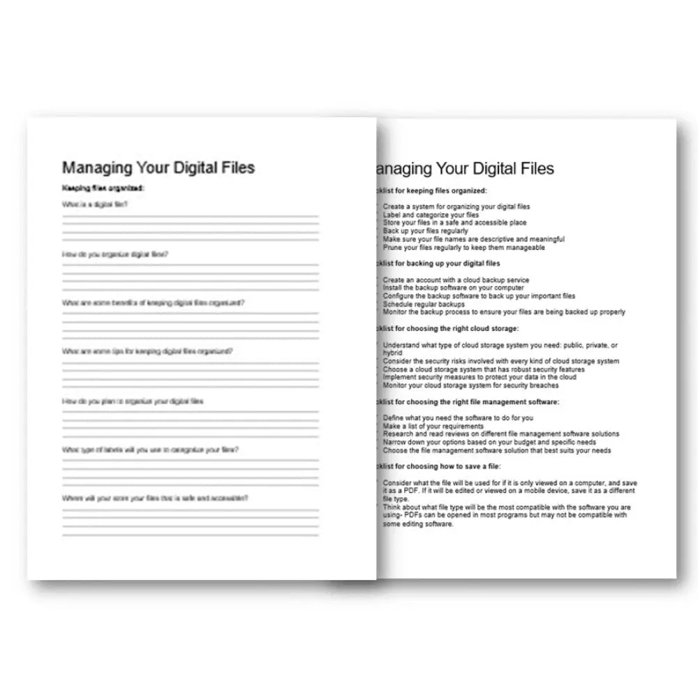 How to manage digital files wks ckl plr