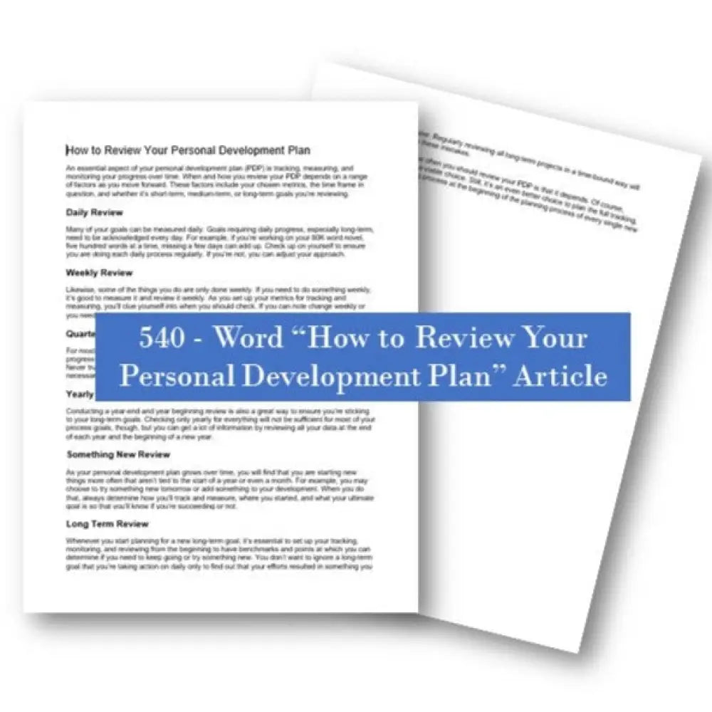 how to review your personal development plan plr article