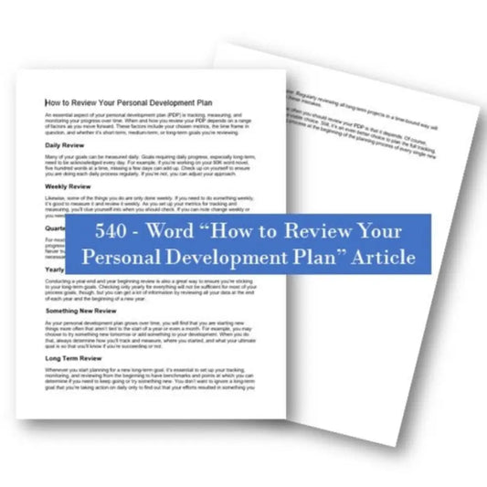 how to review your personal development plan plr article