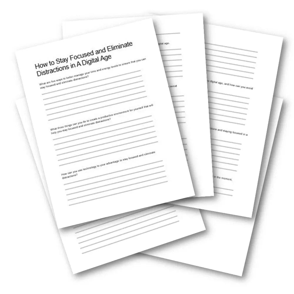 How to Stay Focused and Elimiinate Distractions in a Digital Age Plr wks