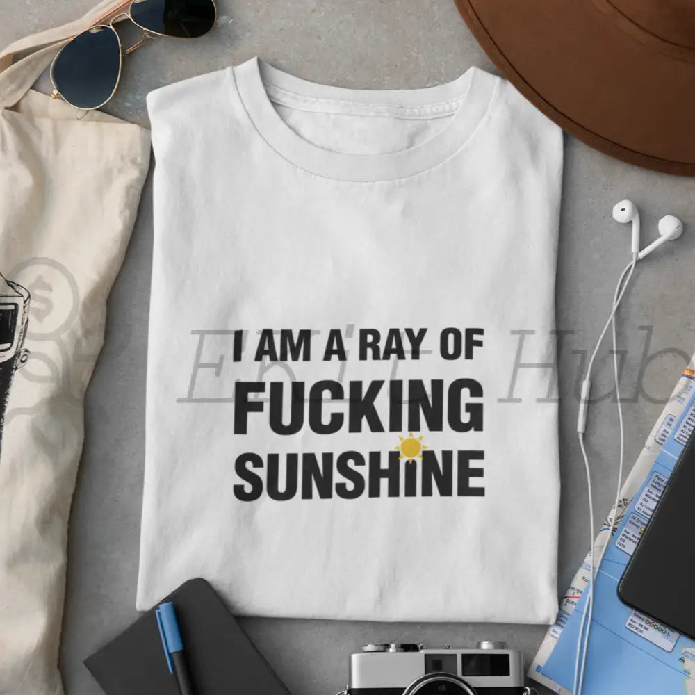 I Am A Ray Of Fucking Sunshine Plr Poster Graphic - For Print-On-Demand Wall Art And More Printable