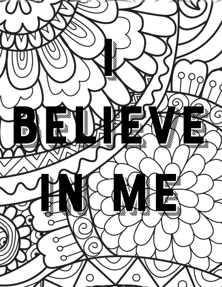 I believe in me goal setting coloring page plr