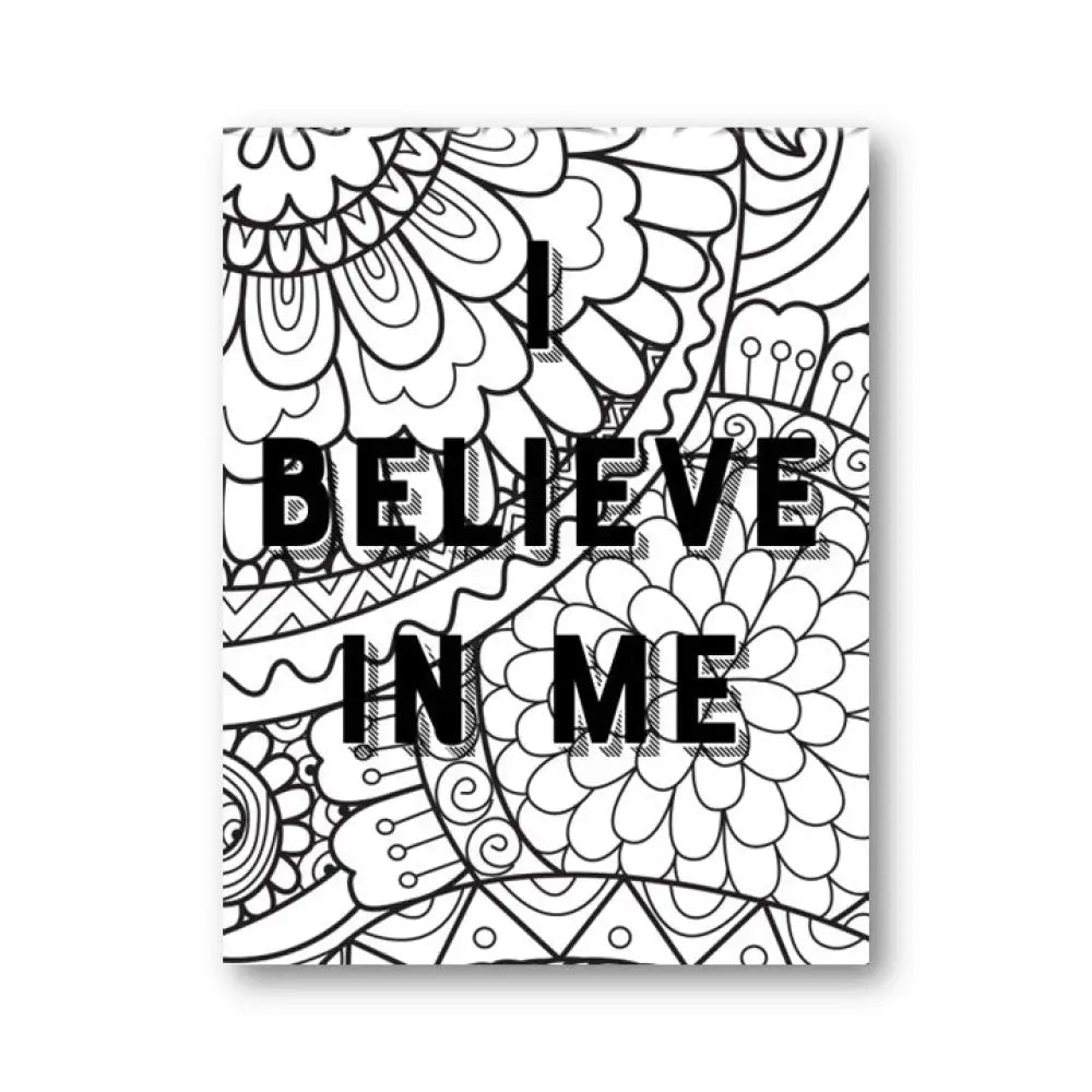 I believe in me goal setting coloring page plr