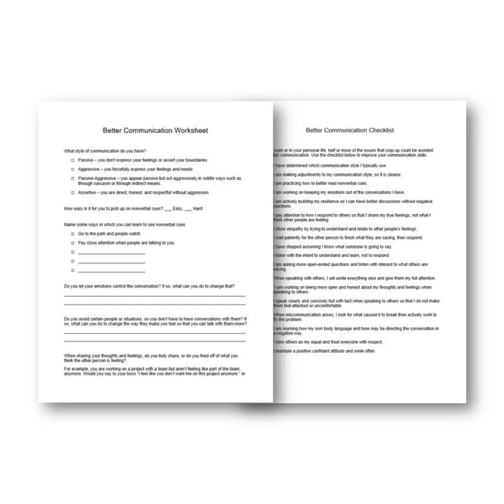 Improve Your Communication Skills Plr Checklist & Worksheet Printable Worksheets And Checklists