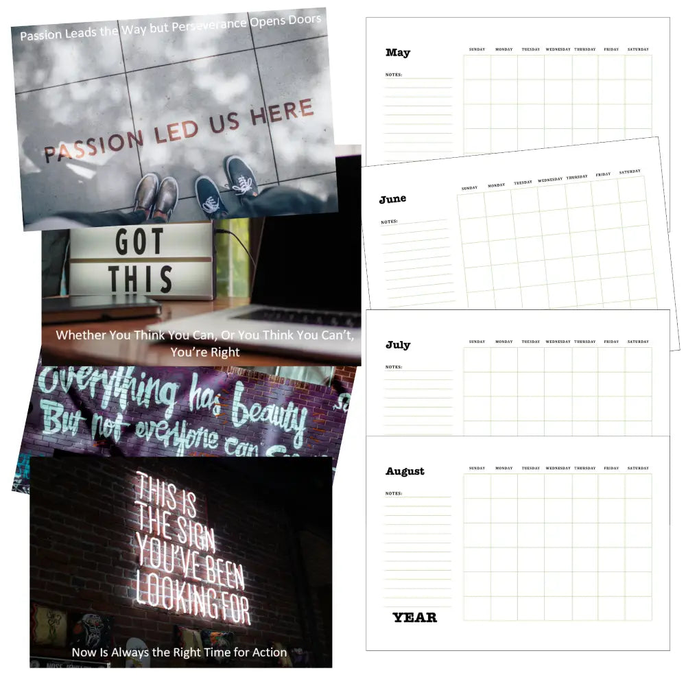 inspirational printable calendar plr