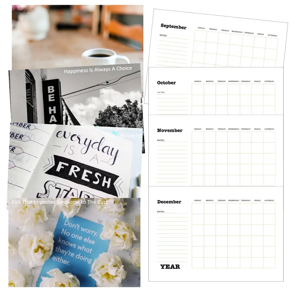inspirational printable calendar plr