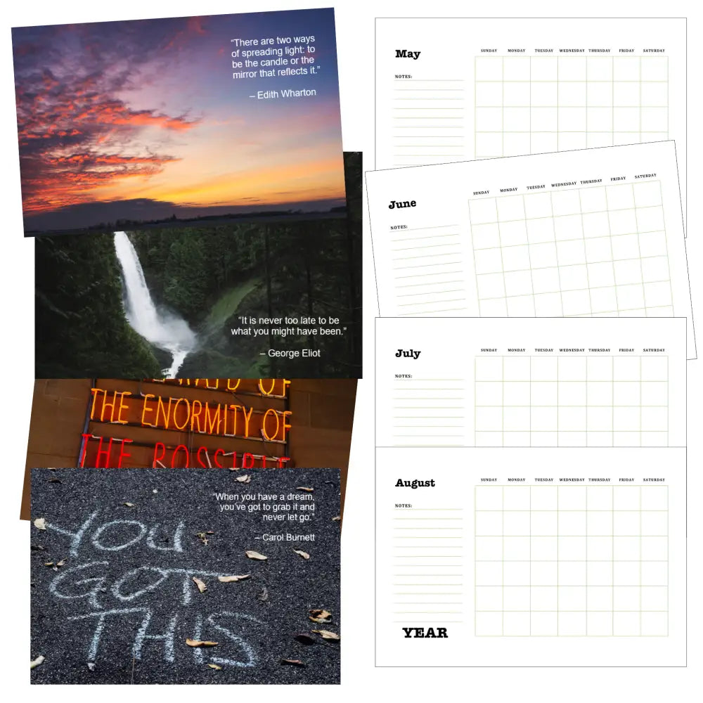 inspirational printable calendar plr