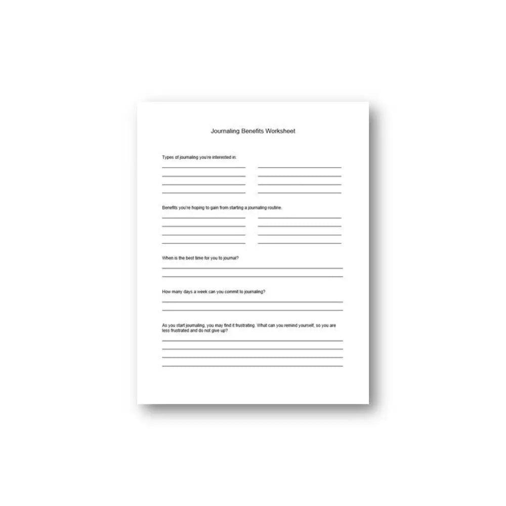 Journaling Benefits Plr Checklist & Worksheet Printable Worksheets And Checklists