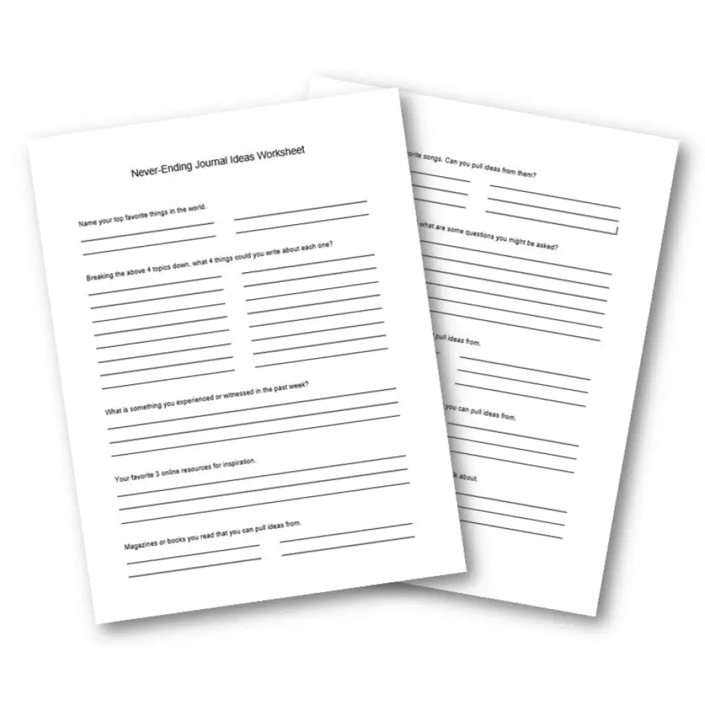 Journaling ideas wks plr