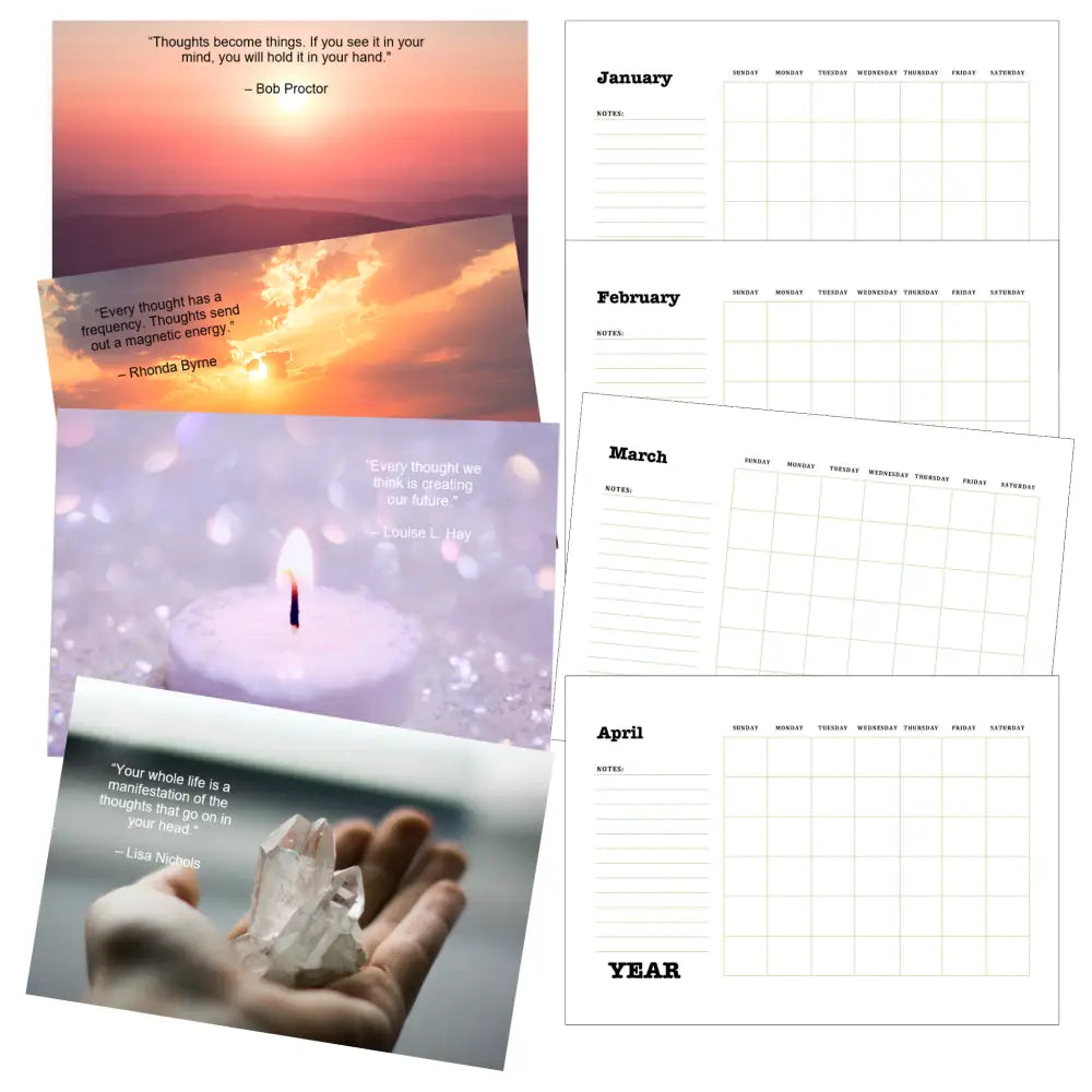 law of attraction printable calendar plr