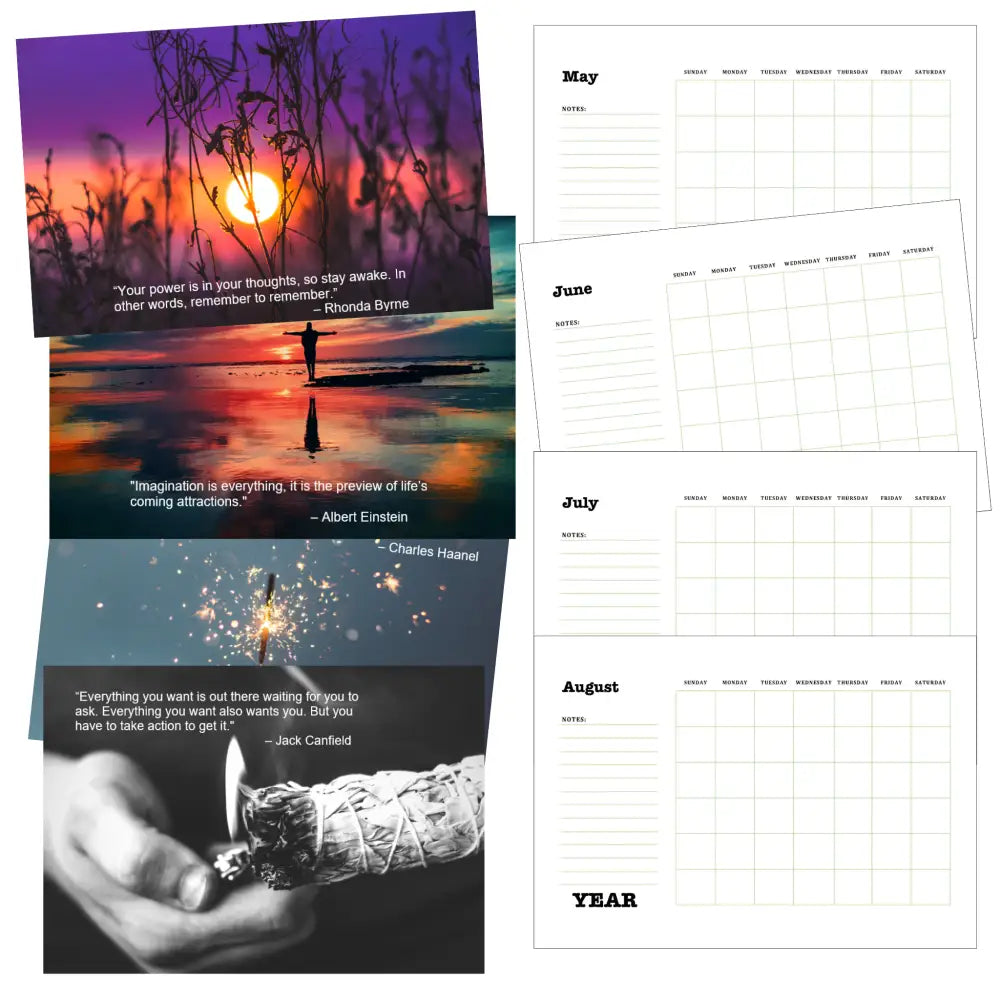 law of attraction printable calendar plr