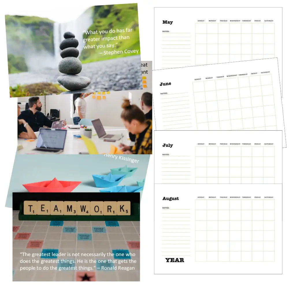 leadership printable plr calendar