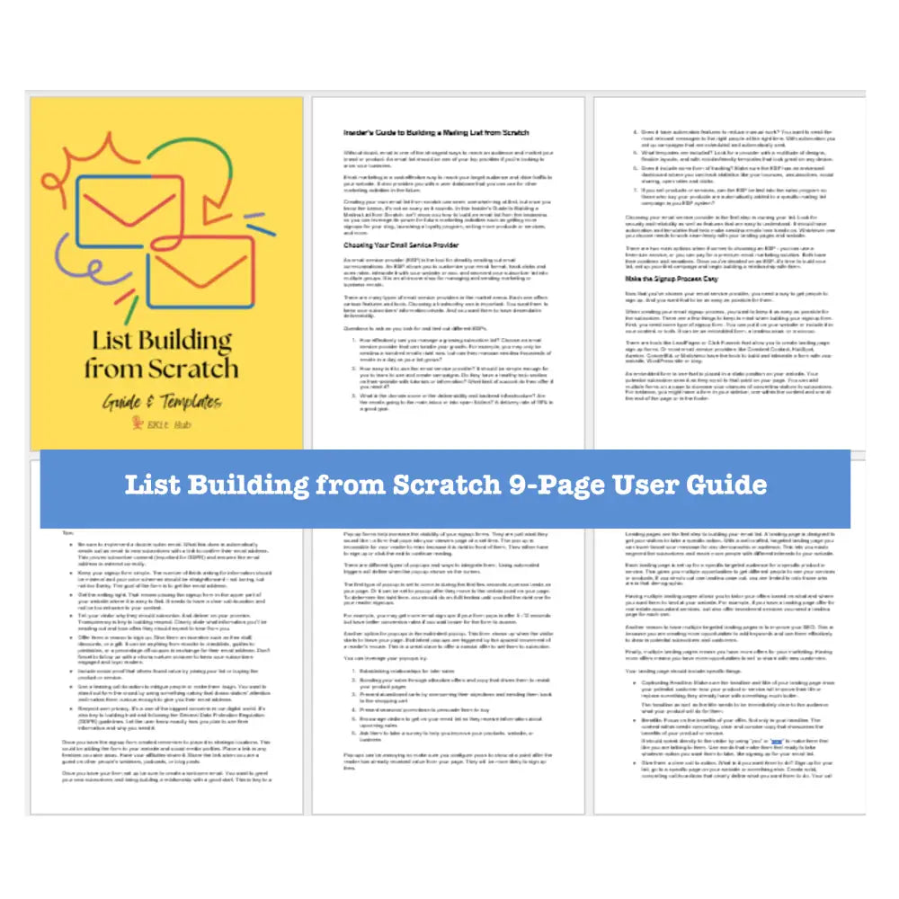 List Building From Scratch Worksheets Checklists And Guide Business Templates