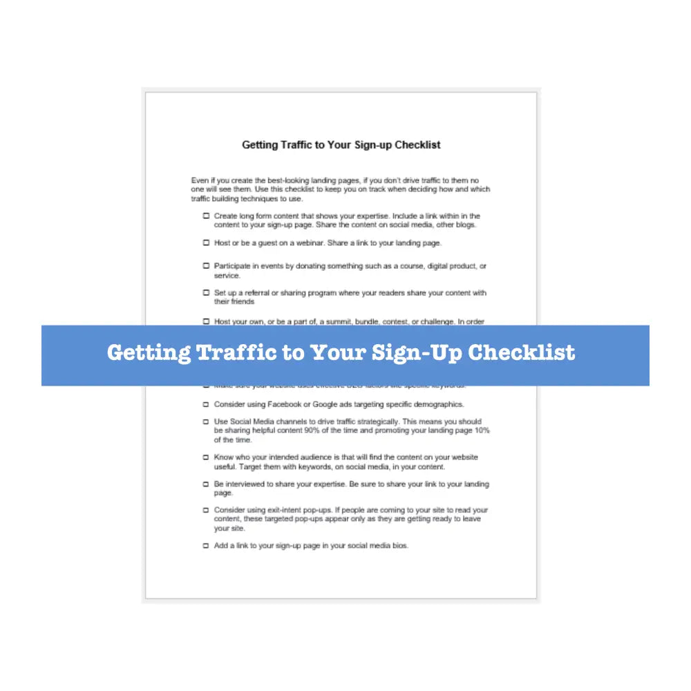 List Building From Scratch Worksheets Checklists And Guide Business Templates