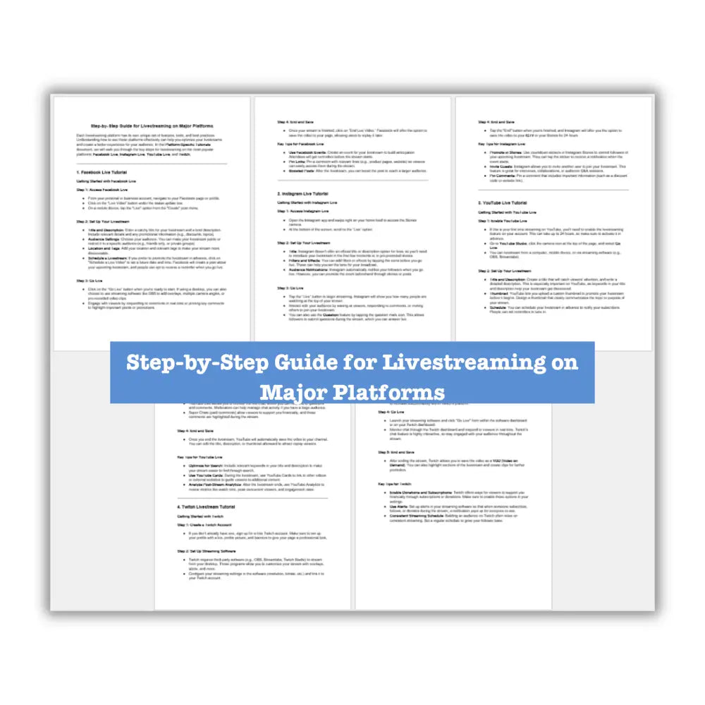 Livestreaming For Business Guide + Templates