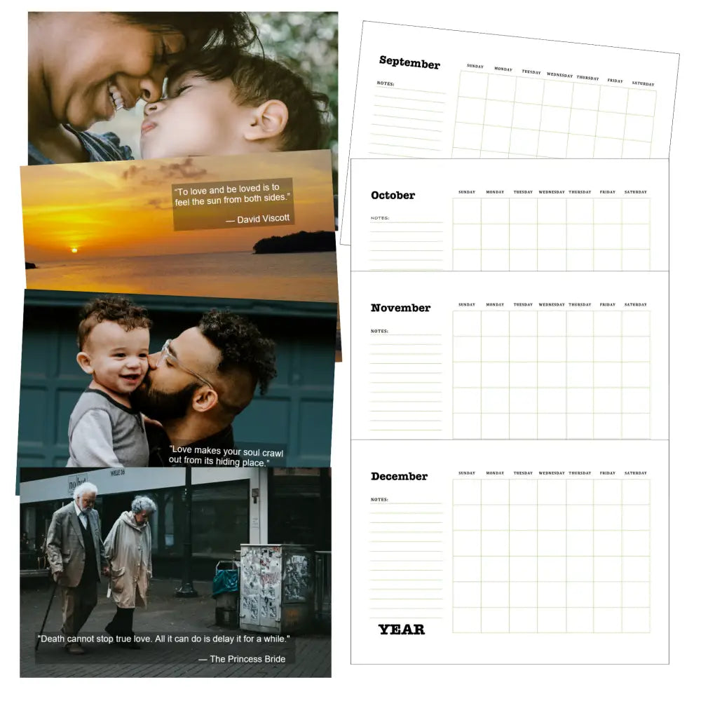 love is love printable calendar plr