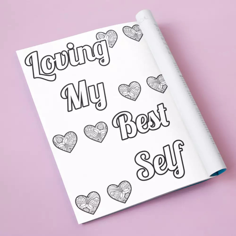 loving my best self printable coloring page plr