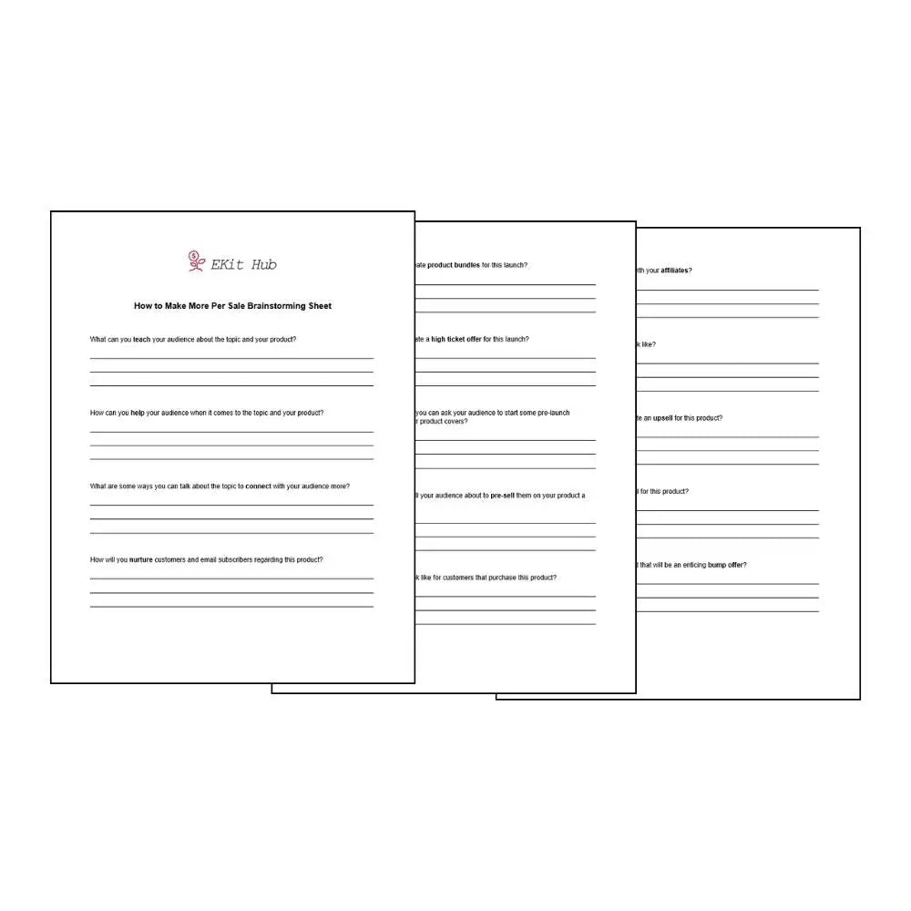 Make More Per Sale Mindset Checklist And Worksheet Plr Reports