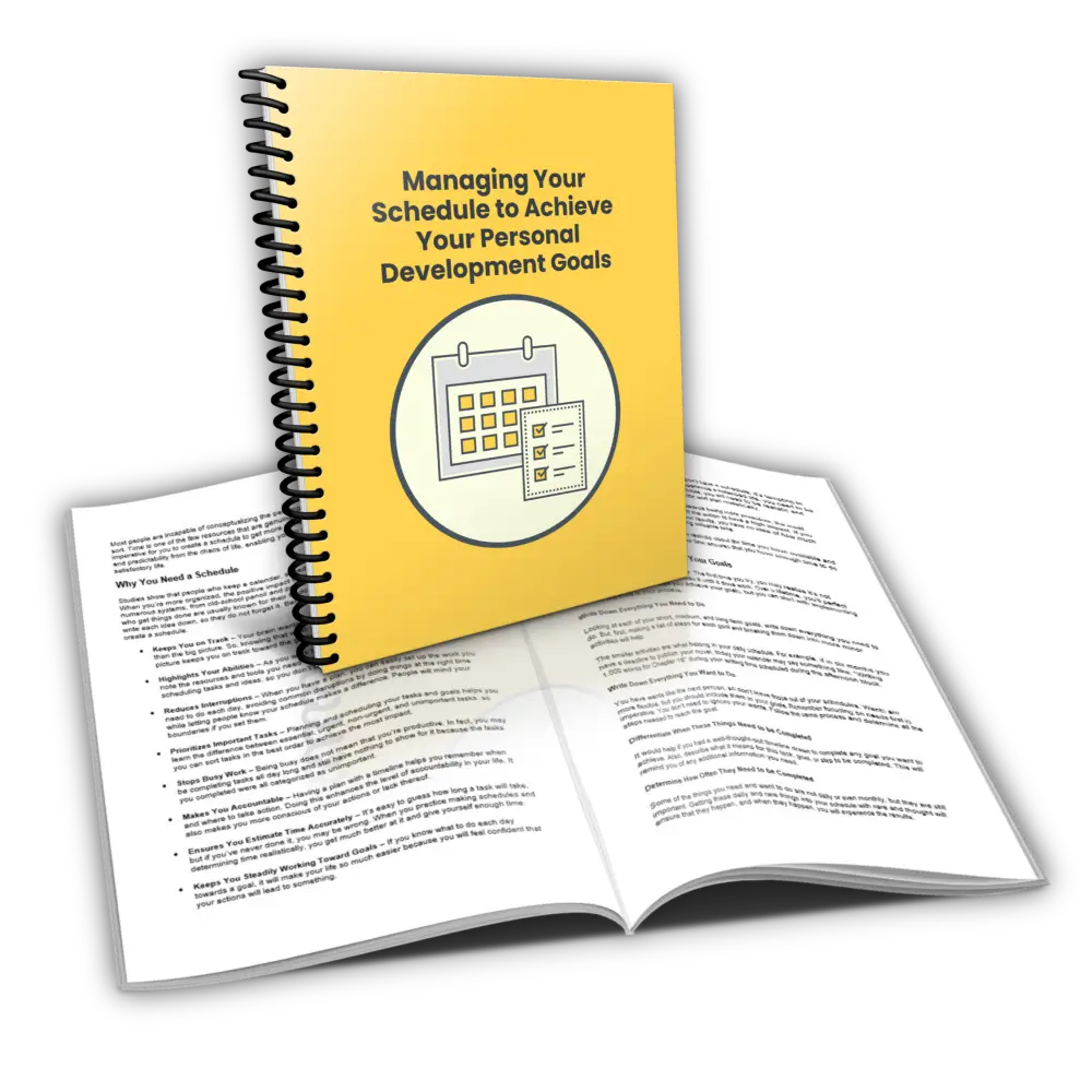 managing your schedule to achieve your personal development goals plr