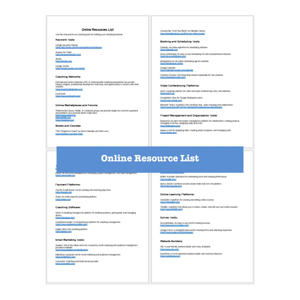 Marketing For Coaches Guide With Worksheets And Checklists Business Templates