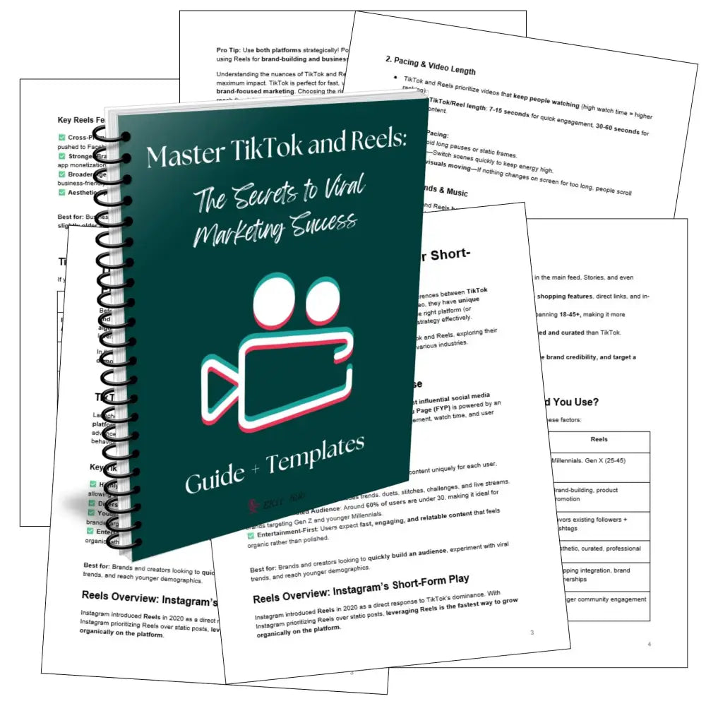 Master TikTok and Reels: The Secrets to Viral Marketing Success Guide + Templates Business Templates