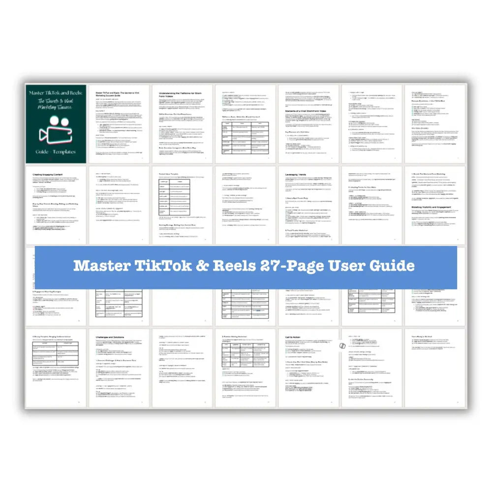 Master TikTok and Reels: The Secrets to Viral Marketing Success Guide + Templates Business Templates
