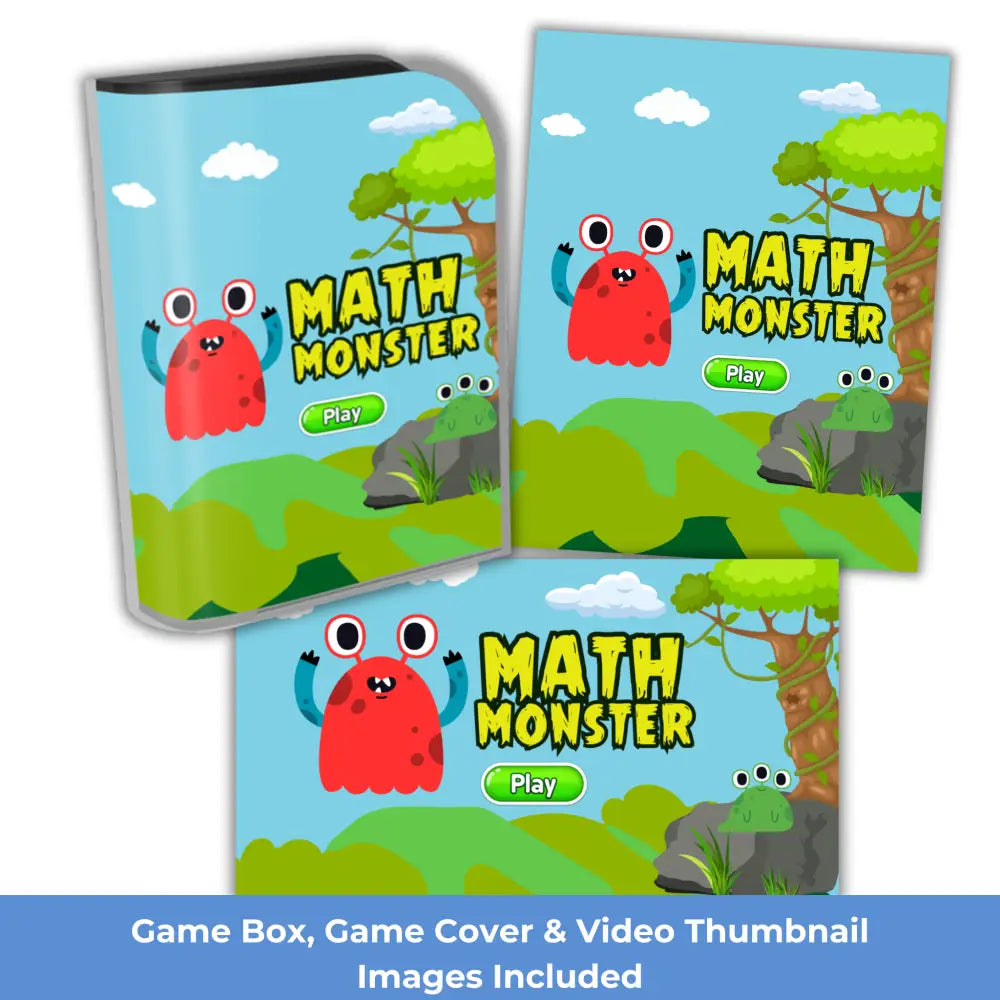 Math Monster Kid’s Game- Plr Rights Printable Journals
