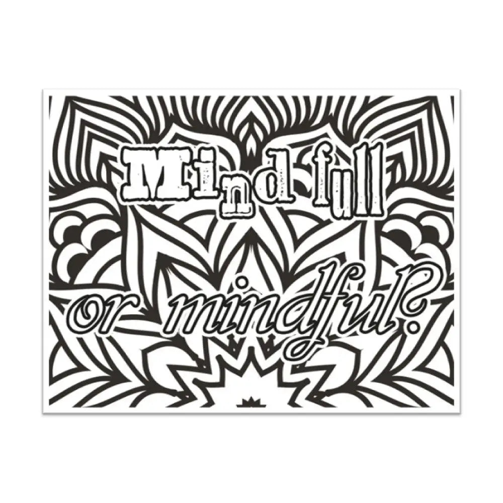 Mind Full Or Mindful Plr Coloring Page - Inspirational Content With Private Label Rights Pages
