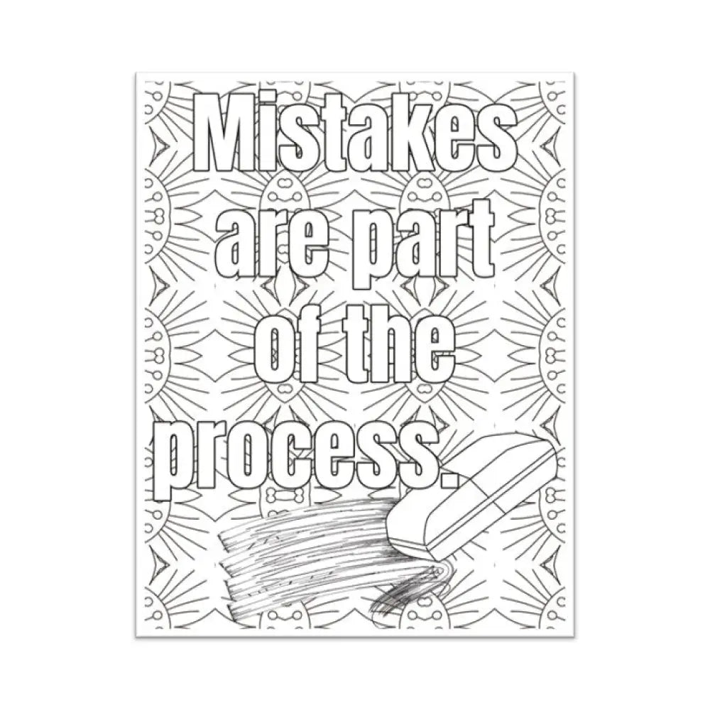 Mistakes Are Part Of The Process Plr Coloring Page - Inspirational Content With Private Label Rights
