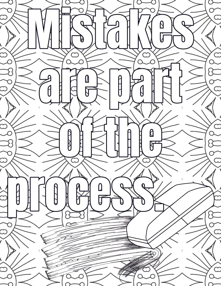 Mistakes Are Part Of The Process Plr Coloring Page - Inspirational Content With Private Label Rights