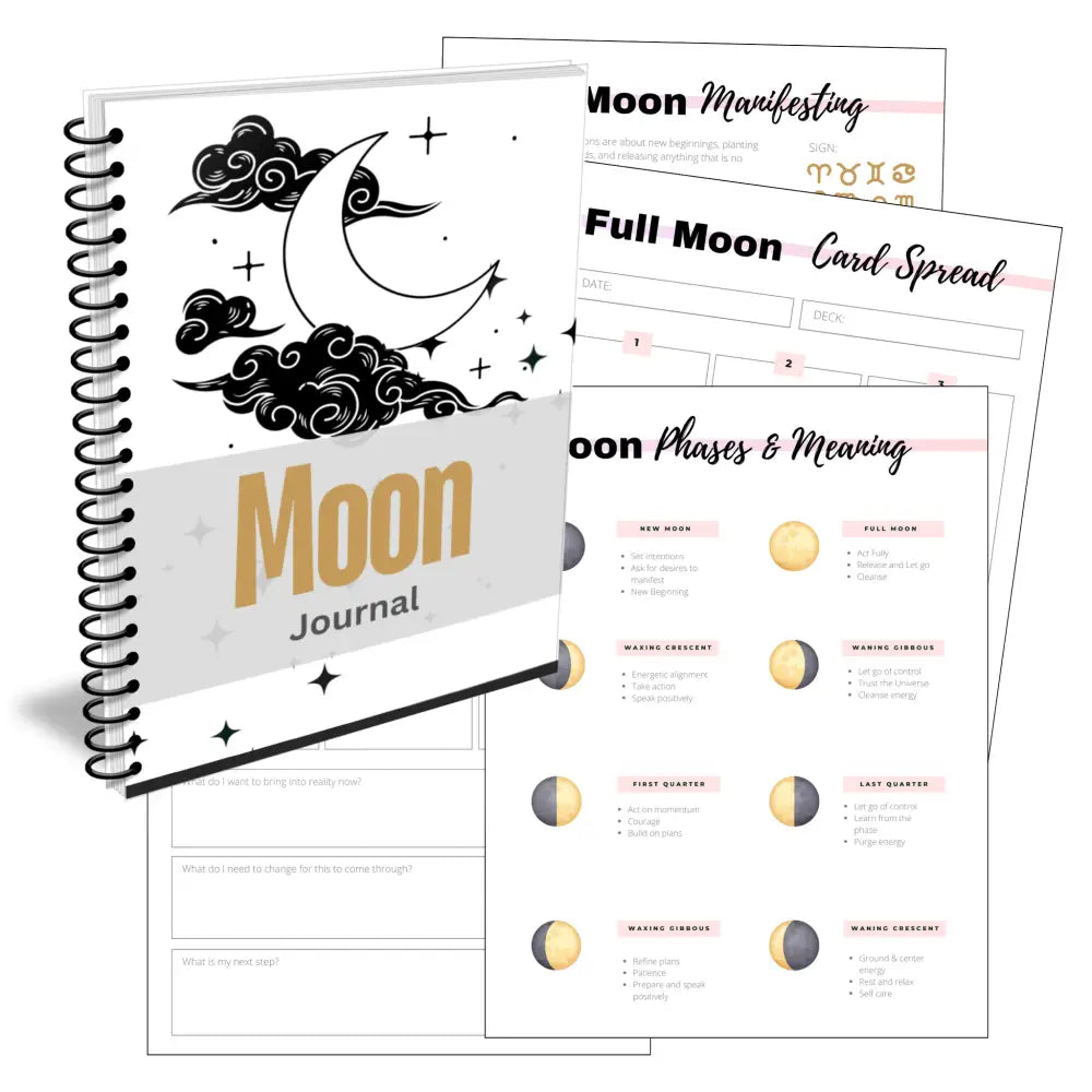 moon-printable-canva-plr-journal for Free Printable Full Moon Template Moon - Printable Canva PLR Journal for Free Printable Full Moon Template